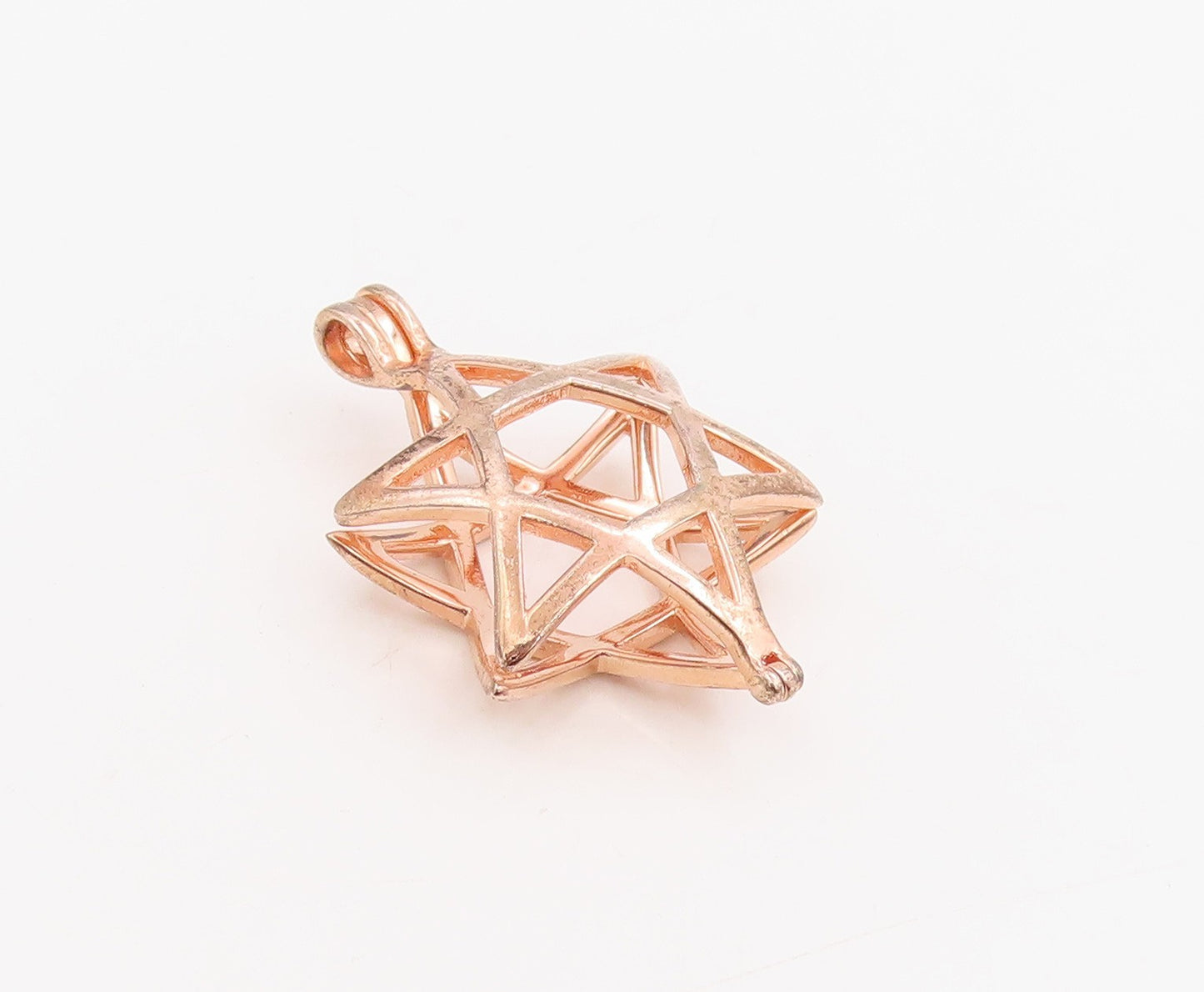 925 Sterling Silver Vintage Pendant Gold Plated Star Of David OPENS  PT25404