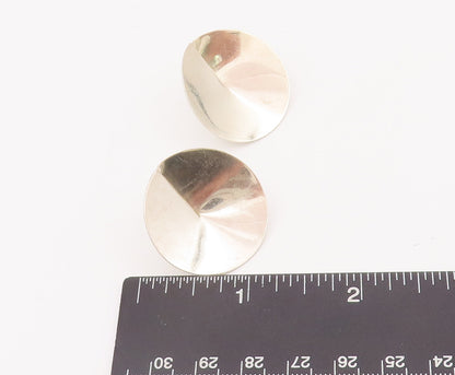 14k Gold 925 Sterling Silver Vintage Earrings Designer Reverse Dome Cone EG12929