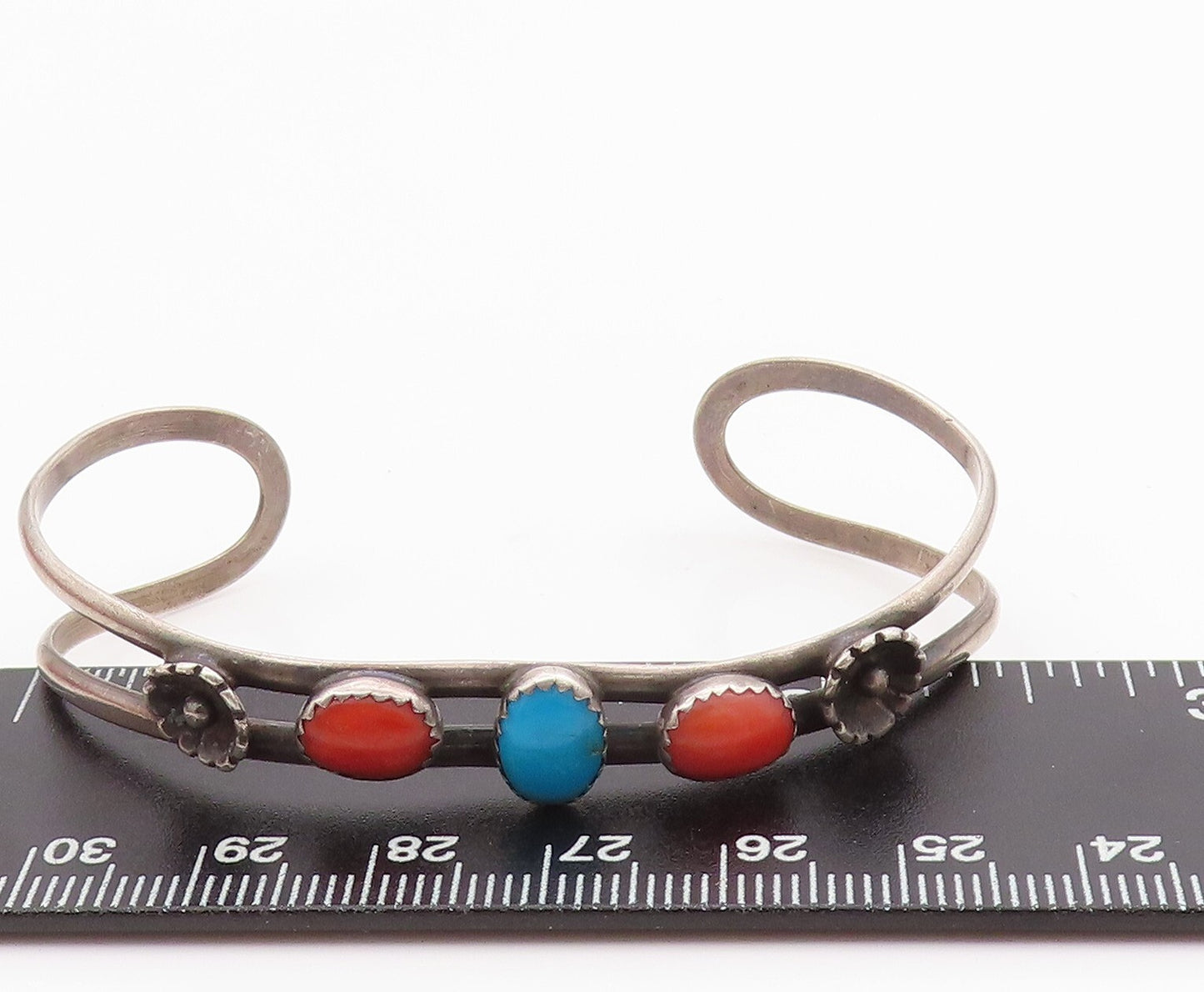 925 Sterling Silver Vintage Bracelet Designer Carnelian & Larimar Cuff  BT11007