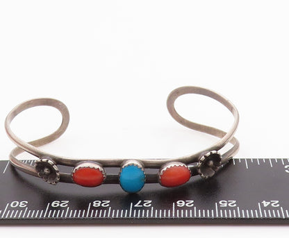 925 Sterling Silver Vintage Bracelet Designer Carnelian & Larimar Cuff  BT11007