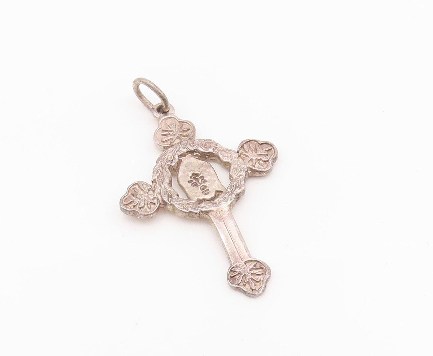 925 Sterling Silver Vintage Pendant Antique Religious St. Benedict Cross PT24336