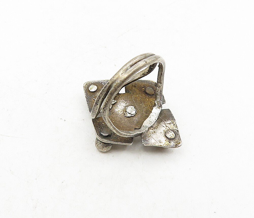 925 Sterling Silver  Vintage Antique Etched Detail Band Ring Sz 4.5  RG9301