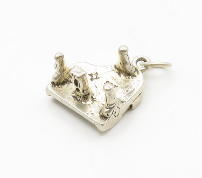 925 Sterling Silver  Vintage Petite Grand Piano Motif Pendant (OPENS)  PT12907