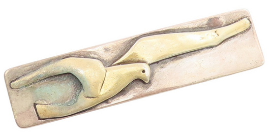 925 Sterling Silver Vintage Brooch Designer Large Winged Bird Flying  BP11731