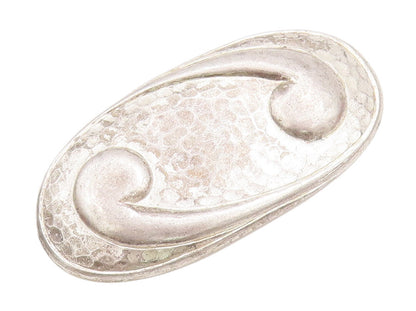 925 Sterling Silver Vintage Brooch Pin WILLIAM HENRY Oval Dented Swirl  BP10921
