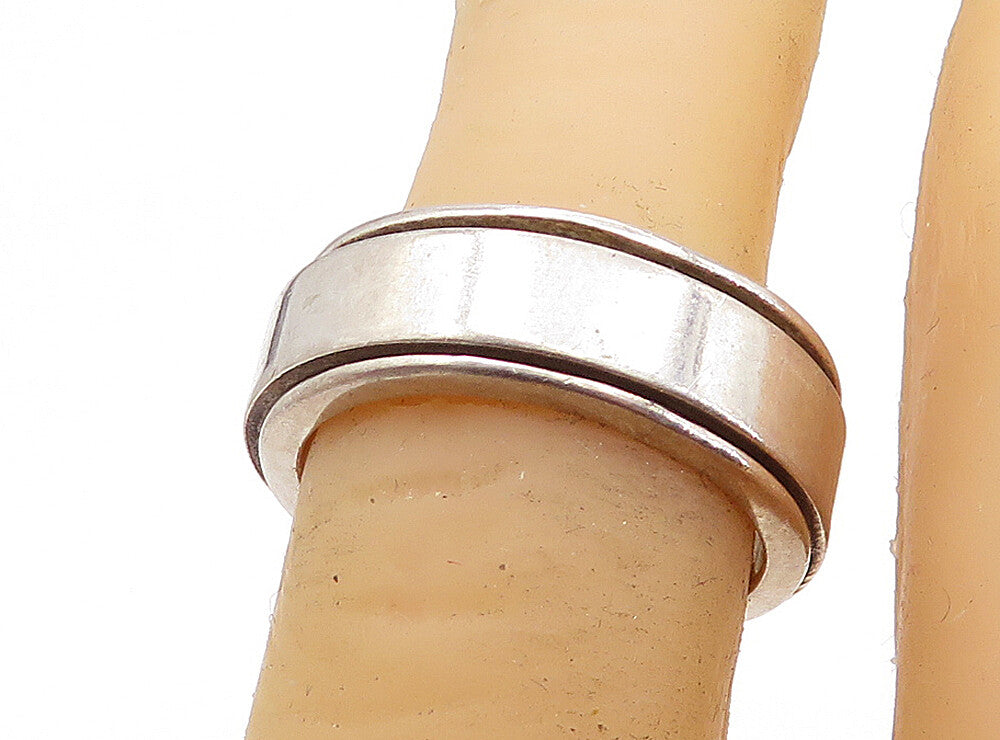 MEXICO 925 Sterling Silver  Vintage Minimalist Smooth Spinner Ring Sz 6 RG5955