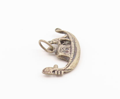 925 Sterling Silver Vintage Pendant Classic Gondola Boat Souvenir Charm  PT26585