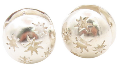 925 Sterling Silver Vintage Earrings Stars Cut Sphere Shape Hoops  EG13557