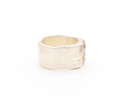 925 Sterling Silver Vintage Ring LAPPONIA Brutalist Carved  Sz 6.5  RG32779