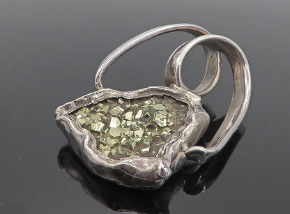 925 Sterling Silver Vintage Gemstone Sculpted Design LARGE Pendant  PT6206