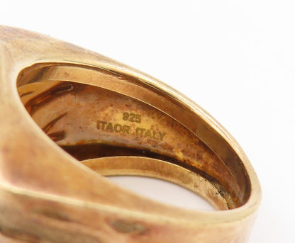 925 Sterling Silver Vintage Ring ITAOR Textured Wave Signet  Sz 8.5  RG34642