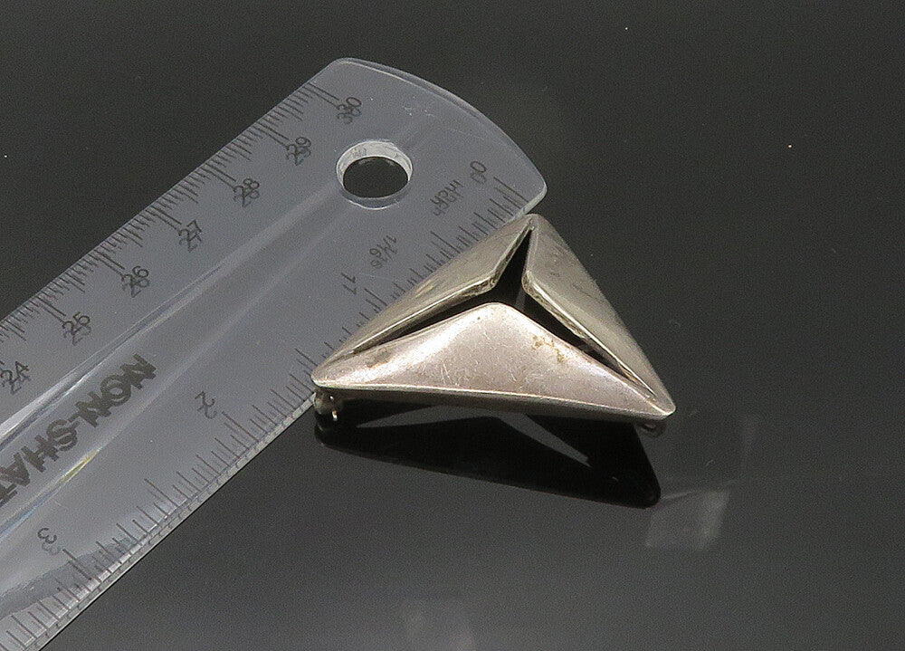 RANCHO ALEGRE MEXICO 925 Sterling Silver  Vintage Triangle Brooch Pin  BP8631