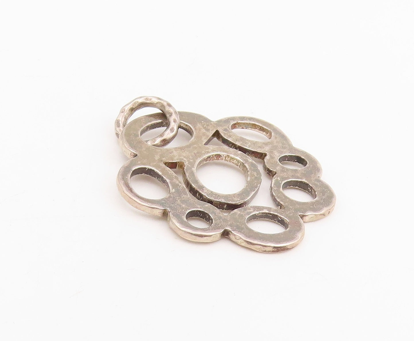 925 Sterling Silver Vintage Pendant IPPOLITA Hammered Floral Medallion  PT25546