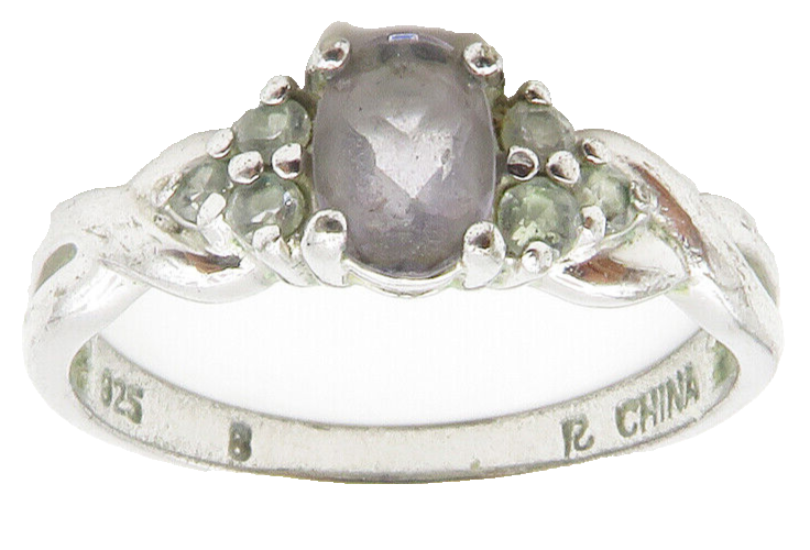 ROSS SIMON 925 Sterling Silver  Vintage Topaz Twist Band Ring Sz 8  RG14096