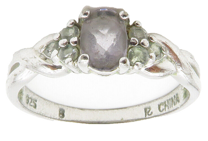 ROSS SIMON 925 Sterling Silver  Vintage Topaz Twist Band Ring Sz 8  RG14096