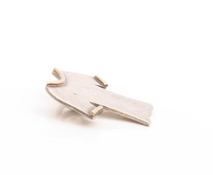 925 Sterling Silver Vintage Pendant Minimalist Carved T shirt PT23755