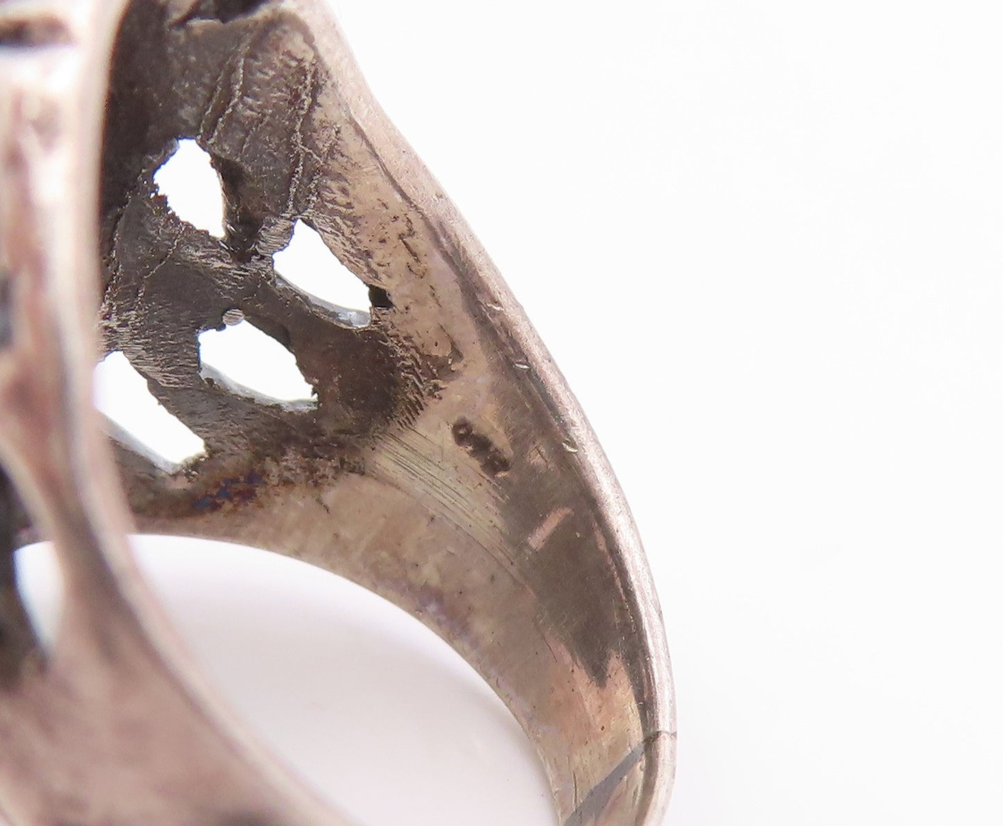 925 Sterling Silver Vintage Ring Roaring Lion Head Cutout Band  Sz 6.5  RG35794