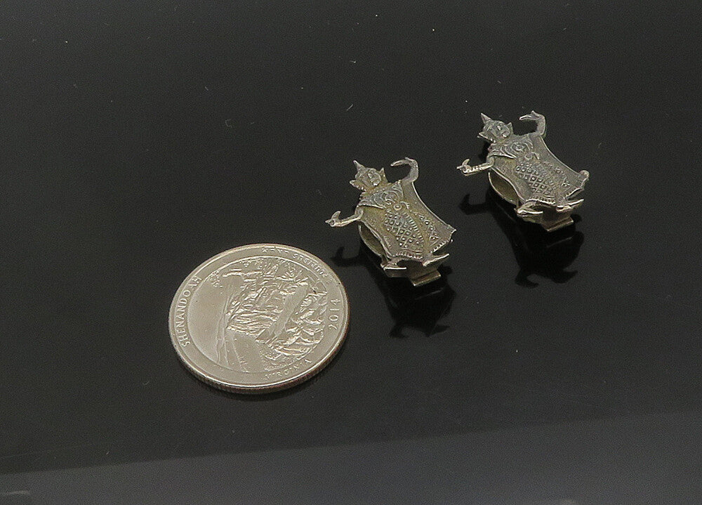 SIAM 925 Sterling Silver  Vintage Dark Tone Dancer Drop Earrings  EG10526