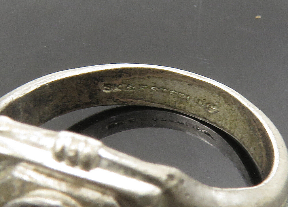 SK&F 925 Silver  Vintage Our Lady Star Of The Sea School Ring Sz 9  RG21743