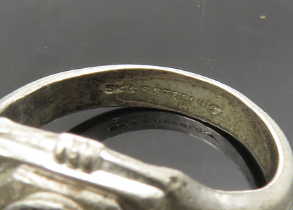 SK&F 925 Silver  Vintage Our Lady Star Of The Sea School Ring Sz 9  RG21743
