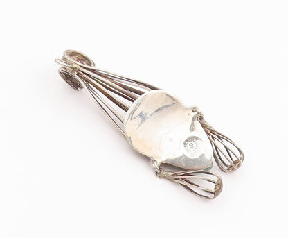 925 Sterling Silver Vintage Pendant TAXCO MEXICO Carved Jade Warrior  PT26046