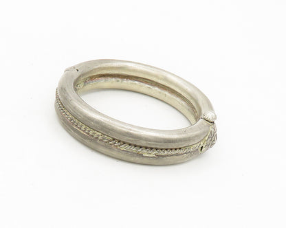 925 Sterling Silver  Vintage Antique Ribbed Twist Bangle Bracelet  BT7471