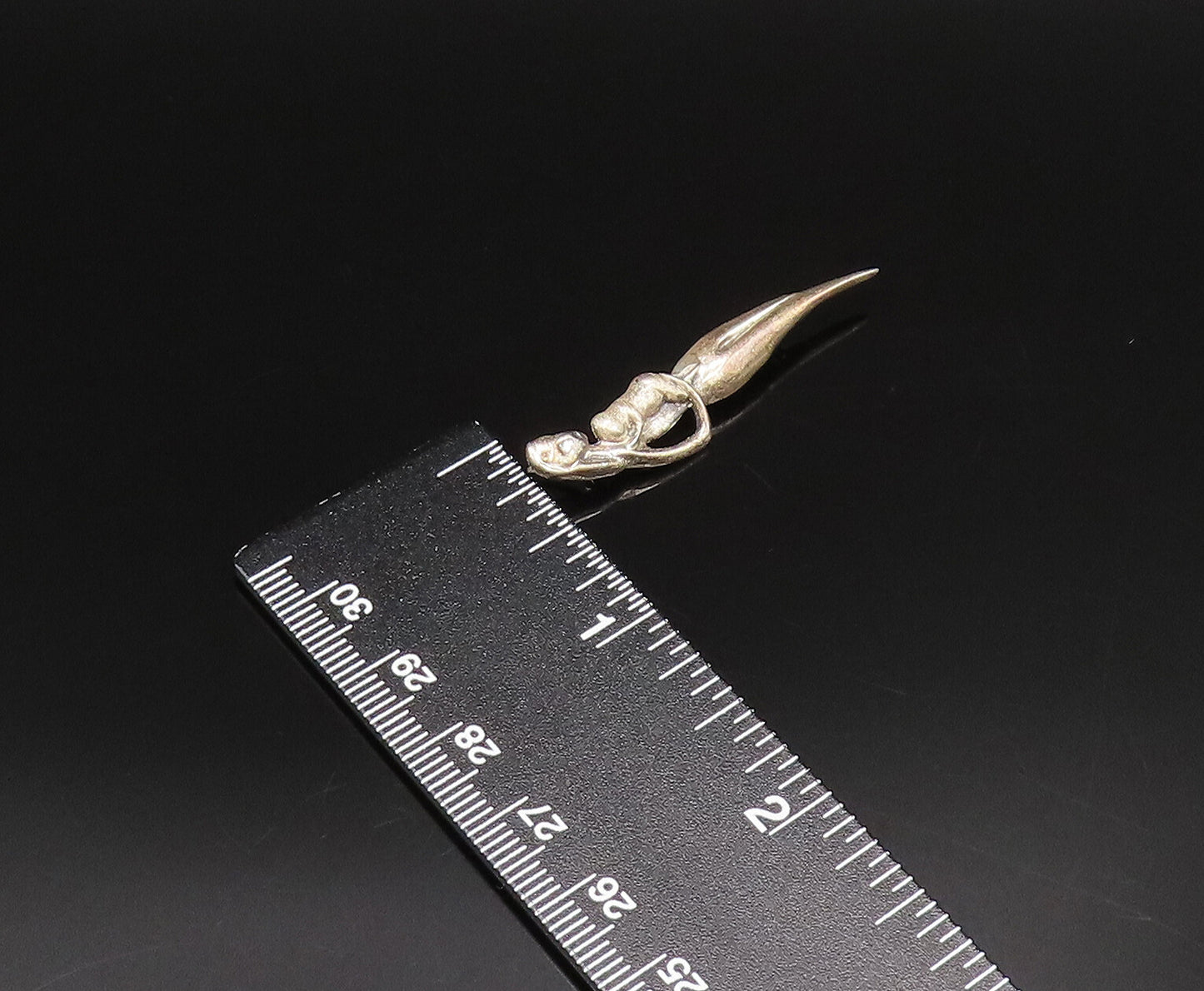 925 Silver  Vintage Mother & Child Love Skinny Pointed Brooch Pin  BP9954