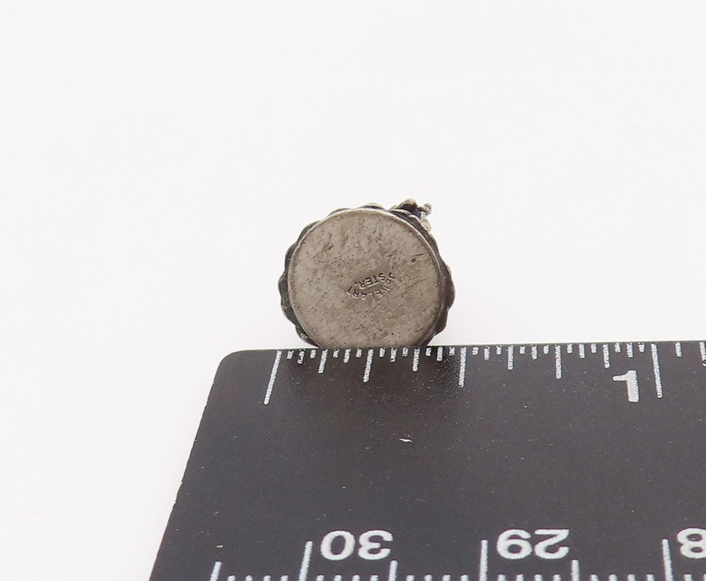 925 Sterling Silver Vintage Pendant Domed Carved Wind Mill  PT23562