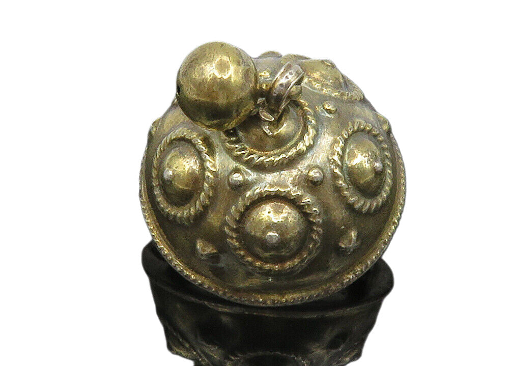 925 Sterling Silver  Vintage Rope Twist Pattern Round Dome Brooch Pin  BP4573