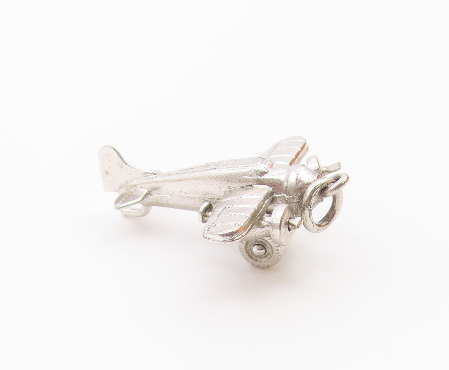 925 Sterling Silver  Vintage Aviation Airplane Aircraft Pendant  PT21221