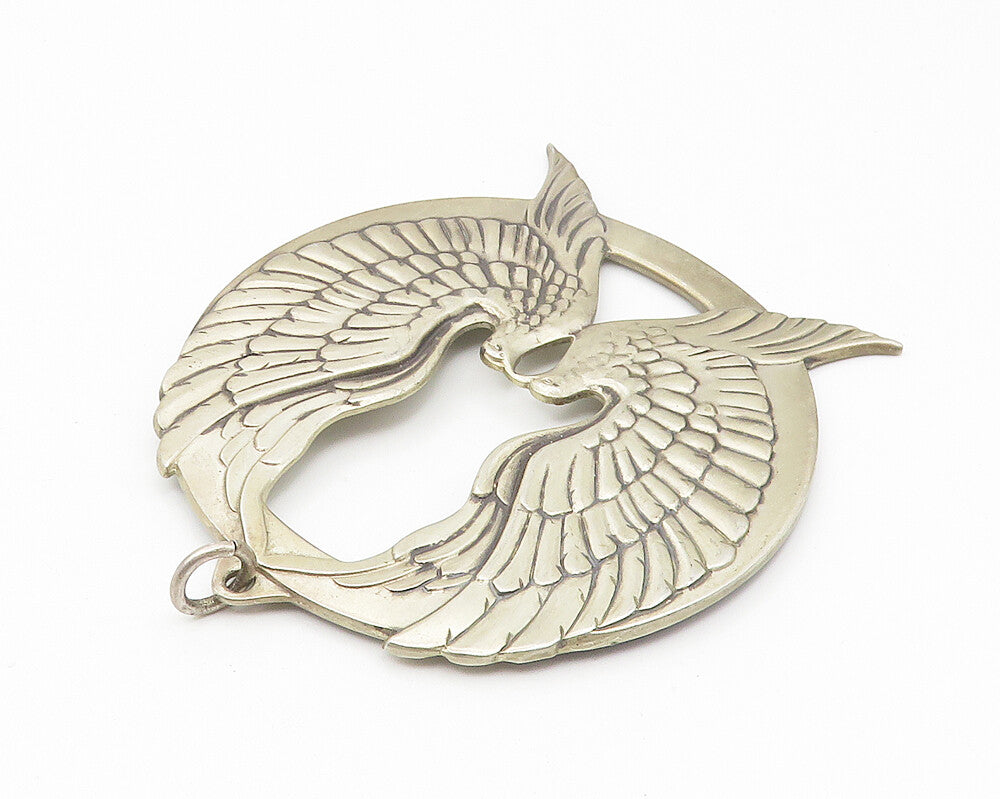 WALLACE 925 Sterling Silver  Vintage Peace On Earth 1973 Doves Pendant  PT8872