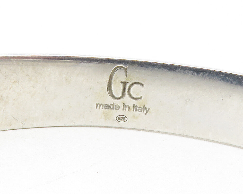 GUESS ITALY 925 Sterling Silver  Shiny Monogram Logo Cuff Bracelet  BT4778