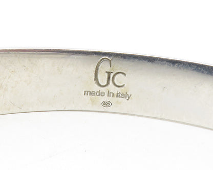 GUESS ITALY 925 Sterling Silver  Shiny Monogram Logo Cuff Bracelet  BT4778