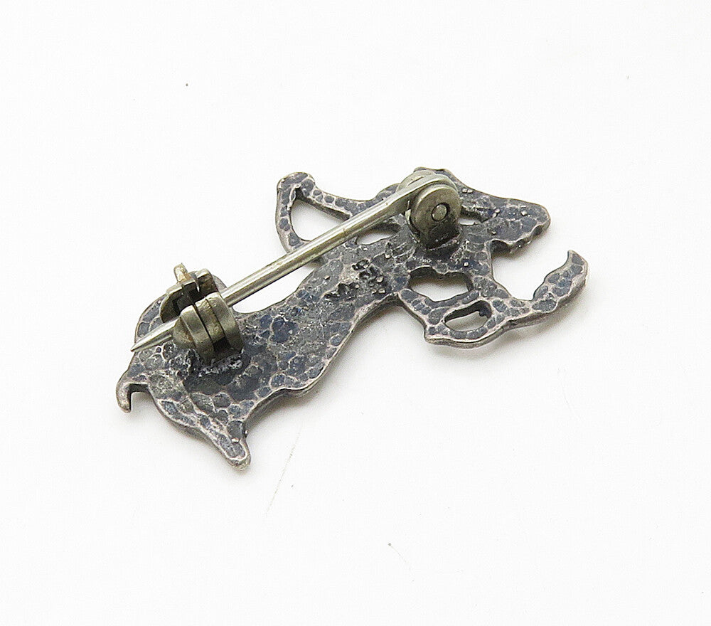 925 Sterling Silver  Vintage Dark Tone Dancing Woman Petite Brooch Pin  BP6550