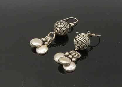 925 Sterling Silver  Vintage Spiral Swirl Sphere Dangle Earrings  EG11035
