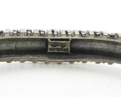 SILVER CLOUD 925 Sterling Silver  Vintage Shiny Etched Cuff Bracelet  BT7966