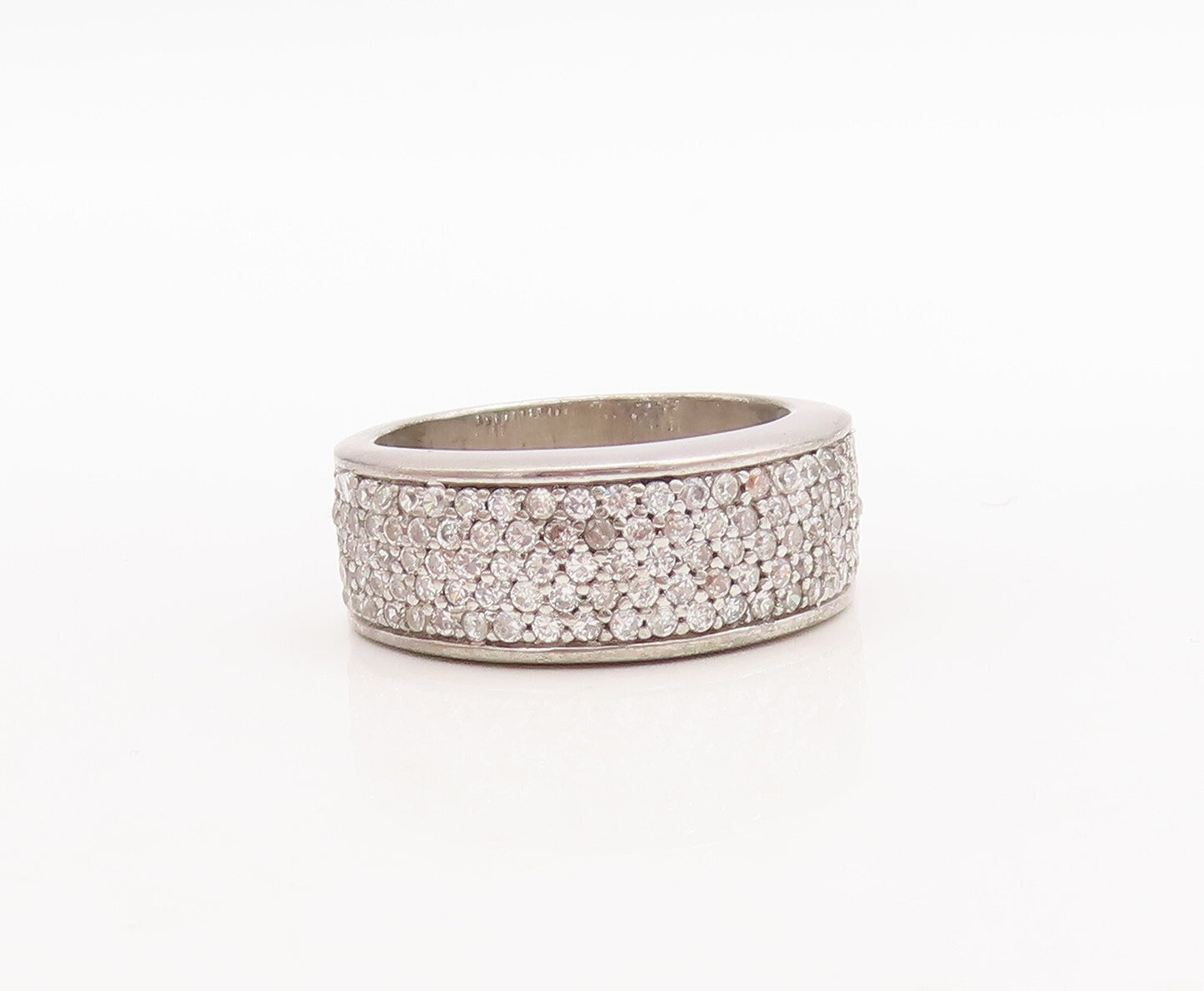 925 Sterling Silver Vintage Ring Minimalist CZ Inlay Band  Sz 7  RG29803