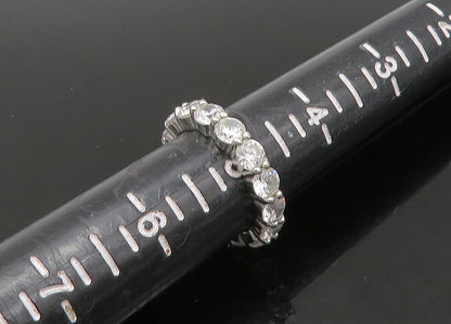 925 Sterling Silver  Vintage Cubic Zirconia Eternity Band Ring Sz 5  RG22811