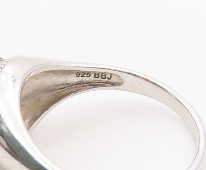 925 Sterling Silver Vintage Ring Heart Shape Citrine Solitaire  Sz 11  RG36497