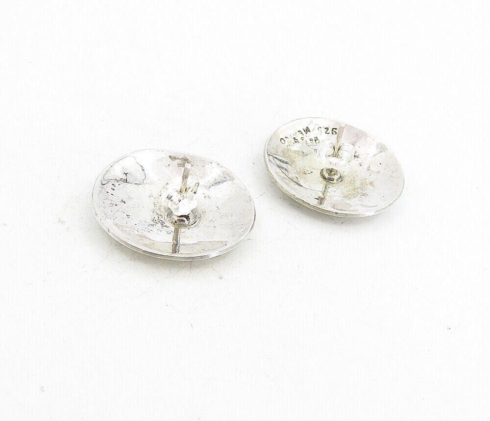 MEXICO 925 Sterling Silver   Vintage Love Heart Pattern Drop Earrings EG4412