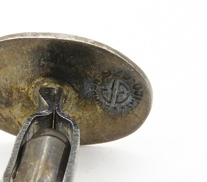 MEXICO 925 Sterling Silver  Vintage Etched G Initial Oval Cufflinks  TR2203