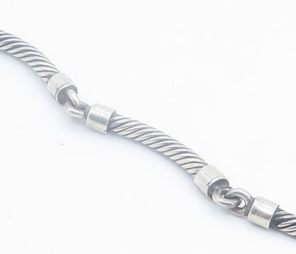 MEXICO 925 Sterling Silver  Vintage Twist Bar Link Chain Bracelet  BT3402