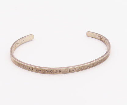 925 Sterling Silver  Vintage Follow Your Instincts Cuff Bracelet  BT9176