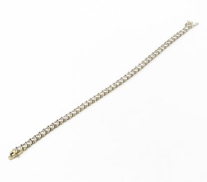 925 Sterling Silver  Round Cut Cubic Zirconia Swirl Tennis Bracelet  BT6582