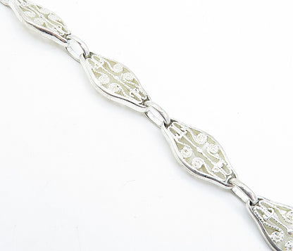 925 Sterling Silver  Petite Open Swirl Twist Detail Chain Bracelet  BT2627