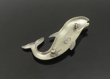 DANECRAFT 925 Sterling Silver  Vintage Whale Motif Brooch Pin  BP8846
