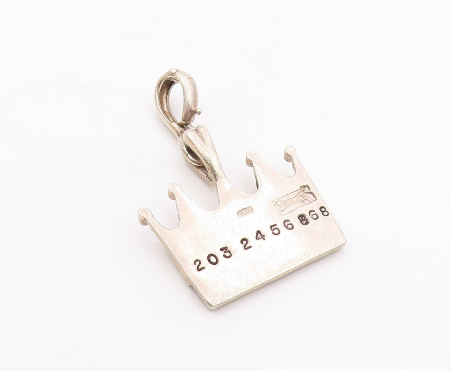 SILVER BONES 925 Silver  Vintage Reigning Whiskers Crown Pendant  PT19850