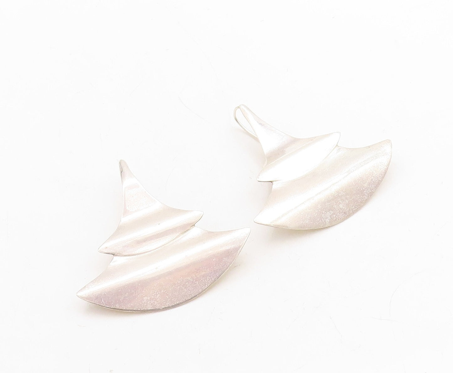925 Sterling Silver Vintage Earrings Designer Cutout Christmas Tree  EG13305