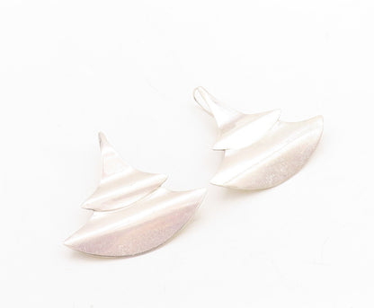 925 Sterling Silver Vintage Earrings Designer Cutout Christmas Tree  EG13305