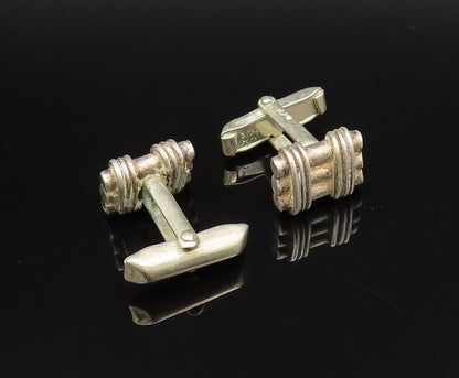 925 Sterling Silver  Vintage Minimalist Three Tied Bars Cuff Links  TR3419